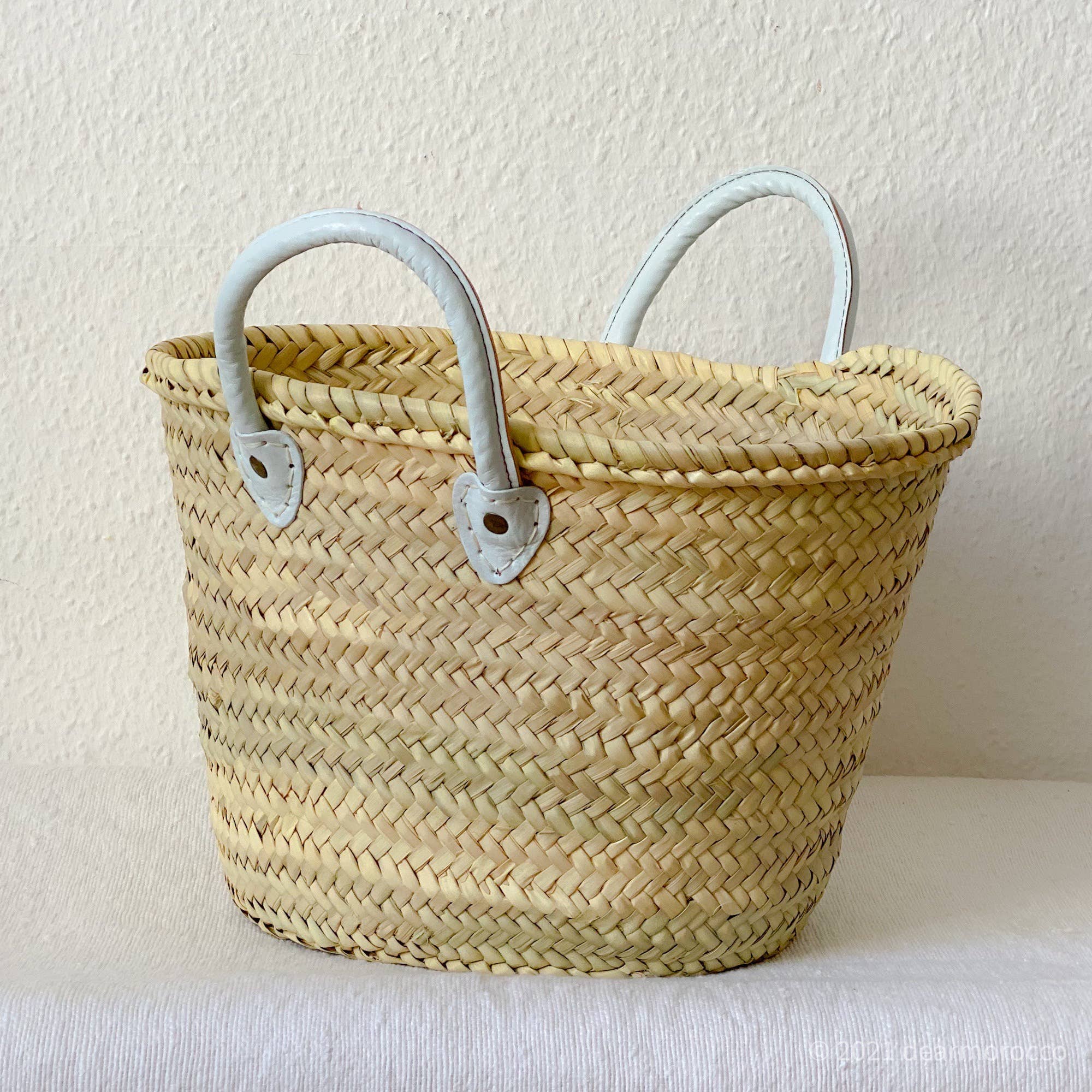 dear Morocco - Vente Paniers - Panier de marché français marocain avec petit poignée en cuir7
