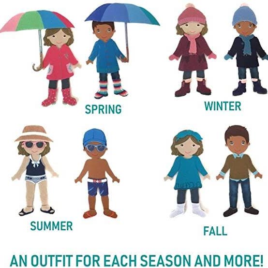 My Felt Story - Vendita all'ingrosso Set di giocattoli - Bambini - Set di feltro per vestirsi e imparare a scegliere l’abbigliamento adatto al tempo3