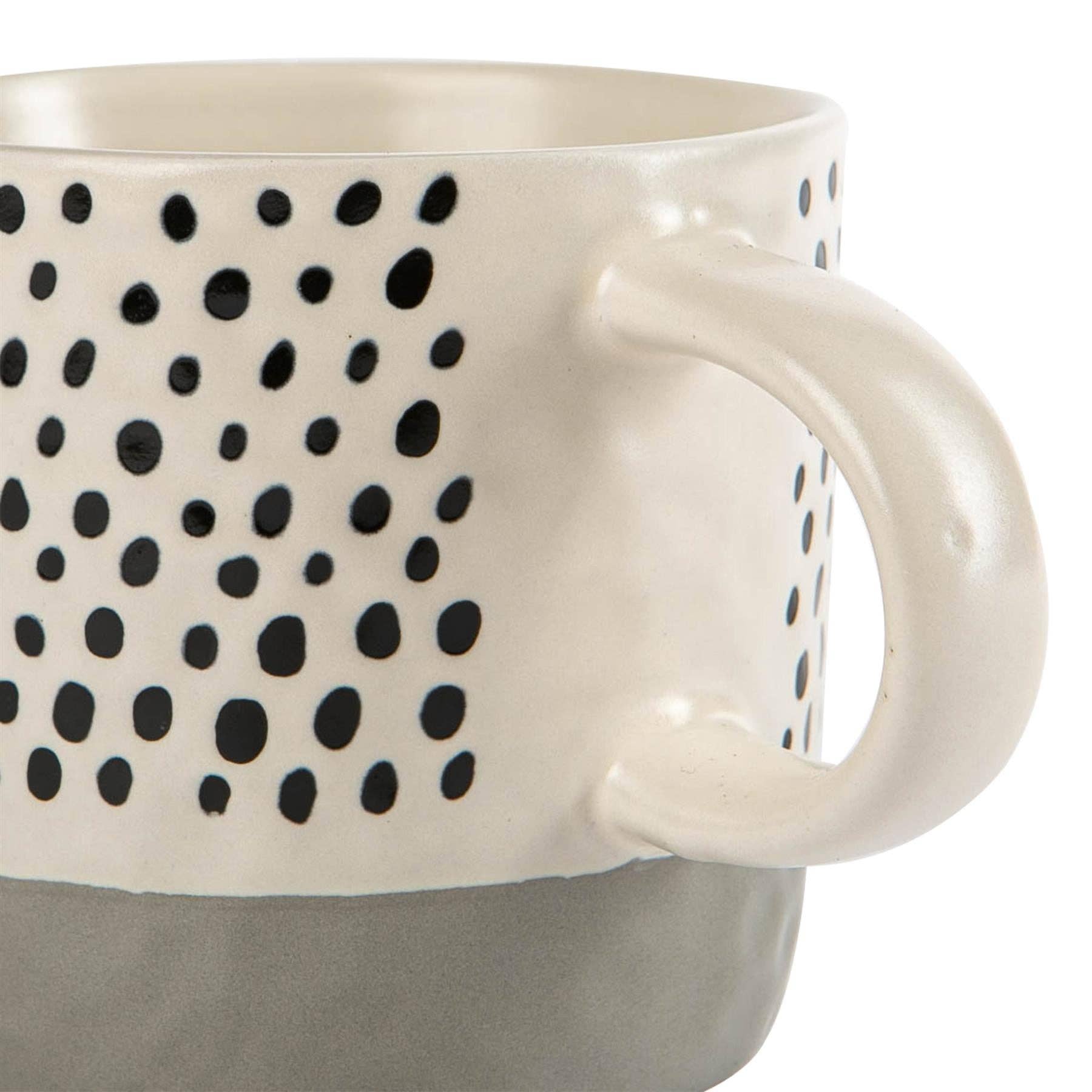 Rinkit Ltd - Wholesale Coffee Mug - Nicola Spring Ceramic Dipped Dots Coffee Mug - 385ml - Grey5