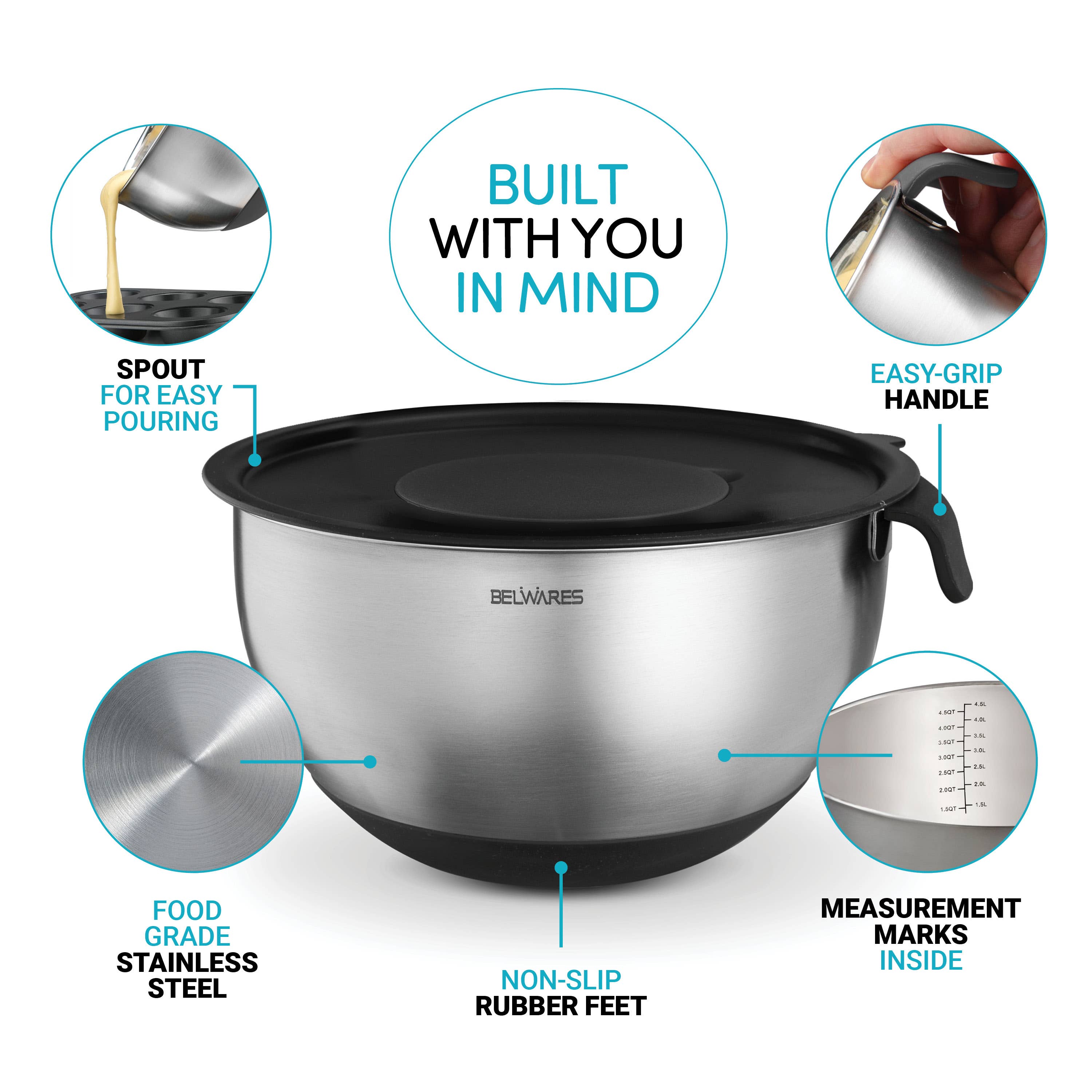 Bambusi - Wholesale Mixing Bowl - Stainless Steel Mixing Bowls Set of 31