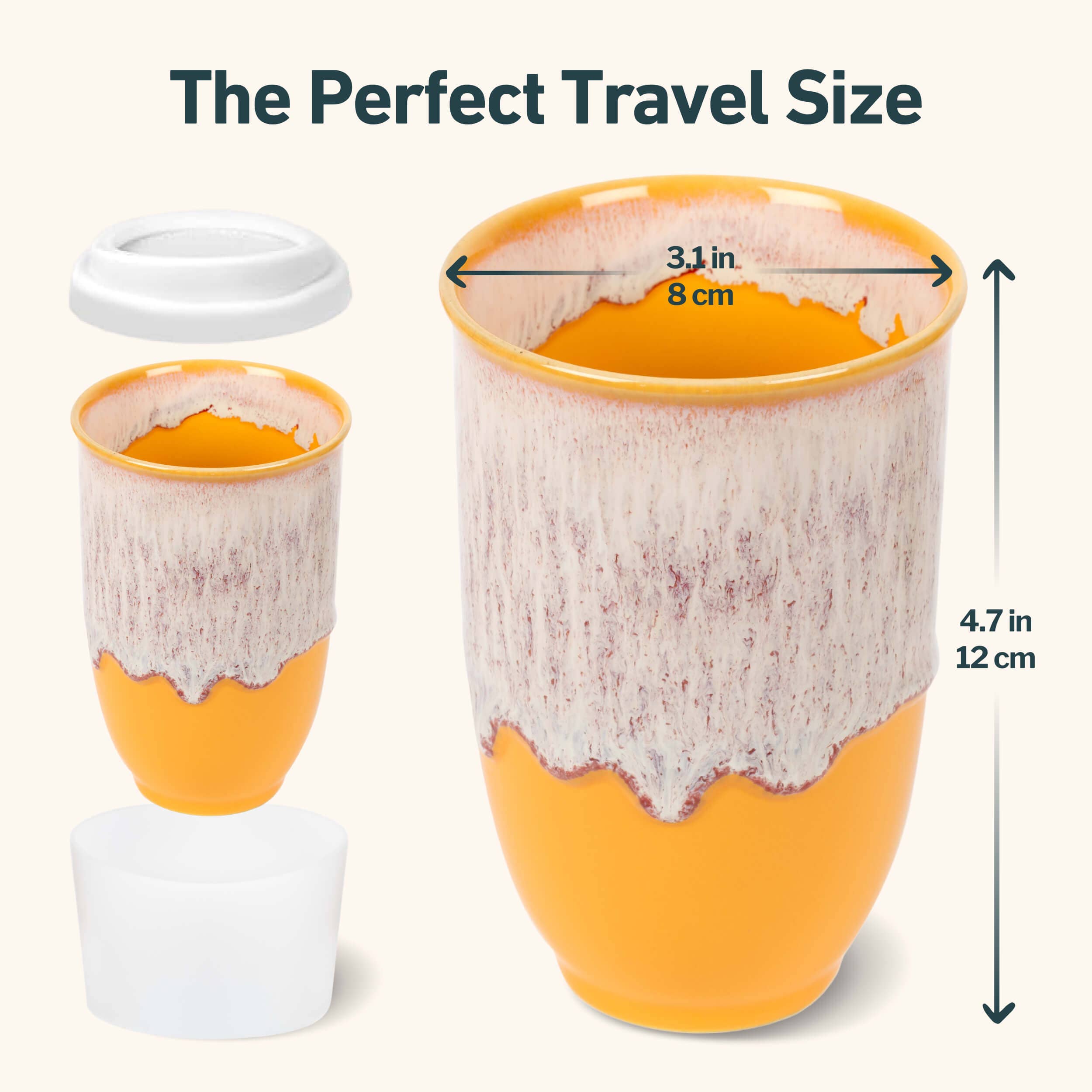 Nova Ceramics Travel Mugs - Wholesale Coffee Mug - Grapefruit 12oz Ceramic Travel Mug – Reusable & Stylish3