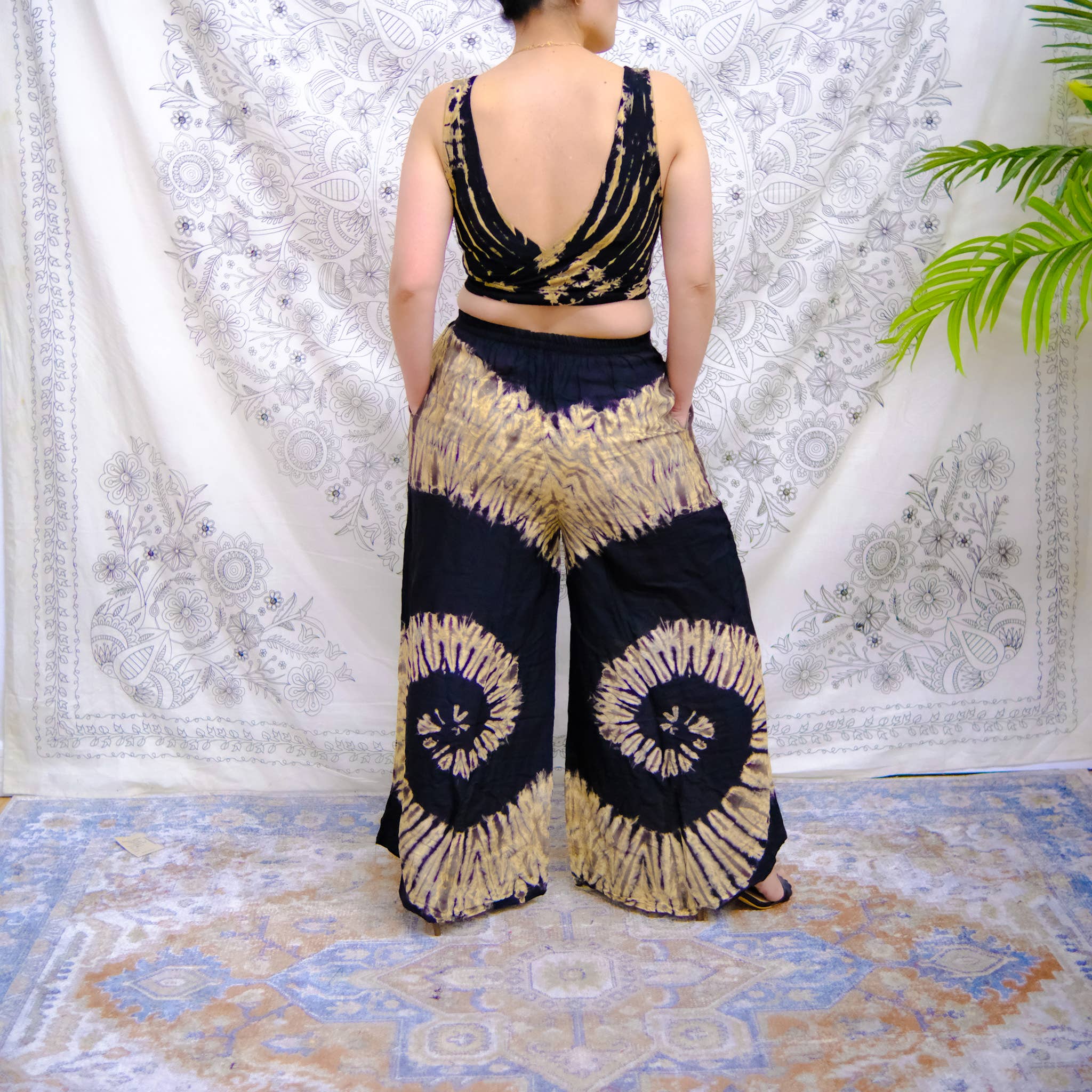 Karma Nepal Crafts - Vente Pantalon – femme - Pantalon Palazzo tie-dye style bohème2