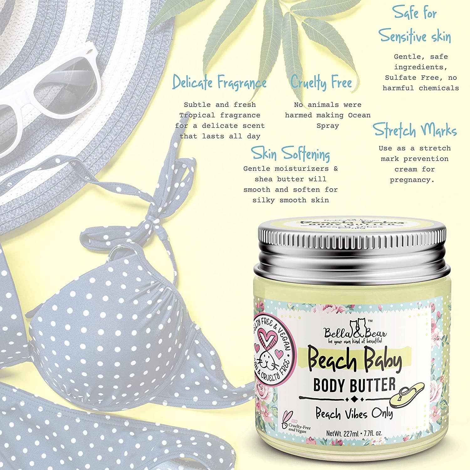 Bella & Bear - Wholesale Body Balm/Butter - Beach Baby Body Butter | Body Lotion | Body Cream 6.7oz9