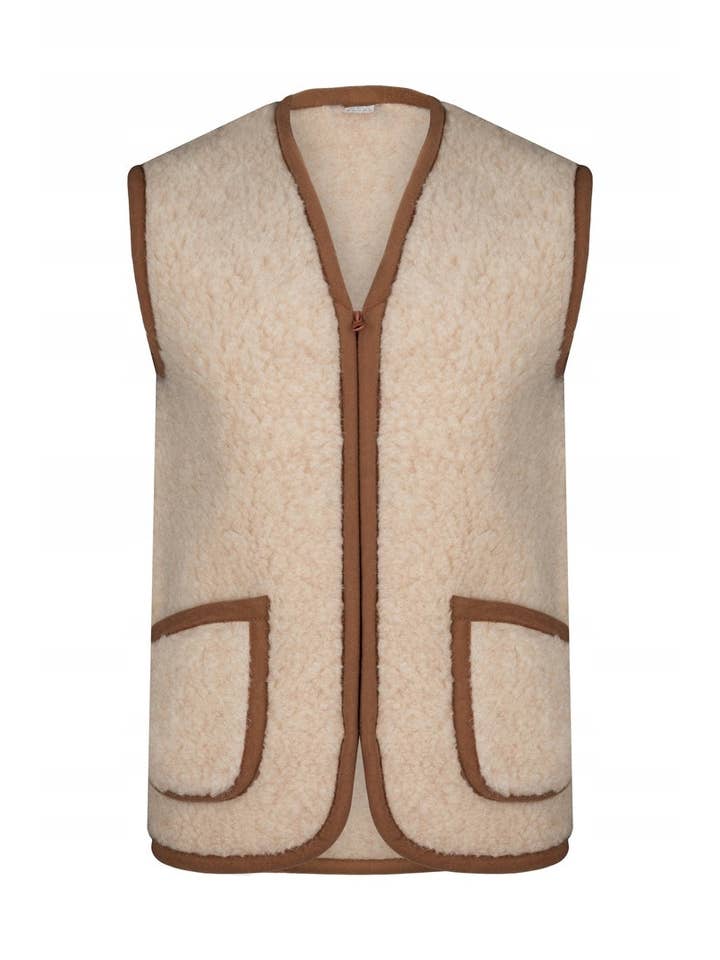 ONAIE - Wholesale Outerwear Vest - Women's - Oatmeal Wool Gilet