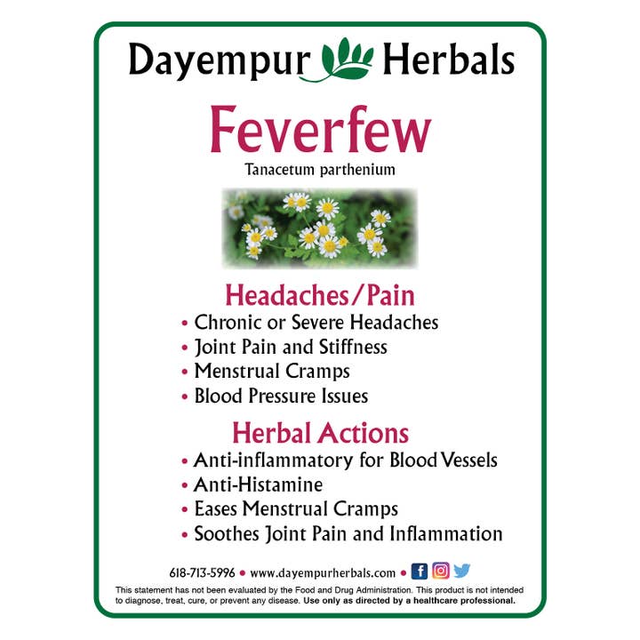 Dayempur Herbals - Wholesale Oral Supplement/Vitamin - Feverfew3