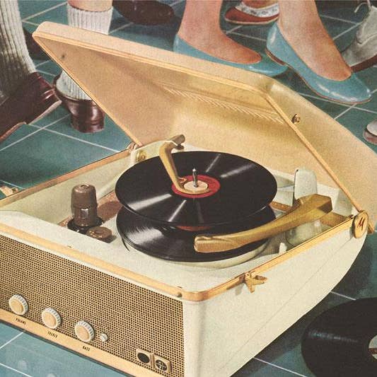 Art Print AM-407 Portable Record Player for wholesale by Found Image Press