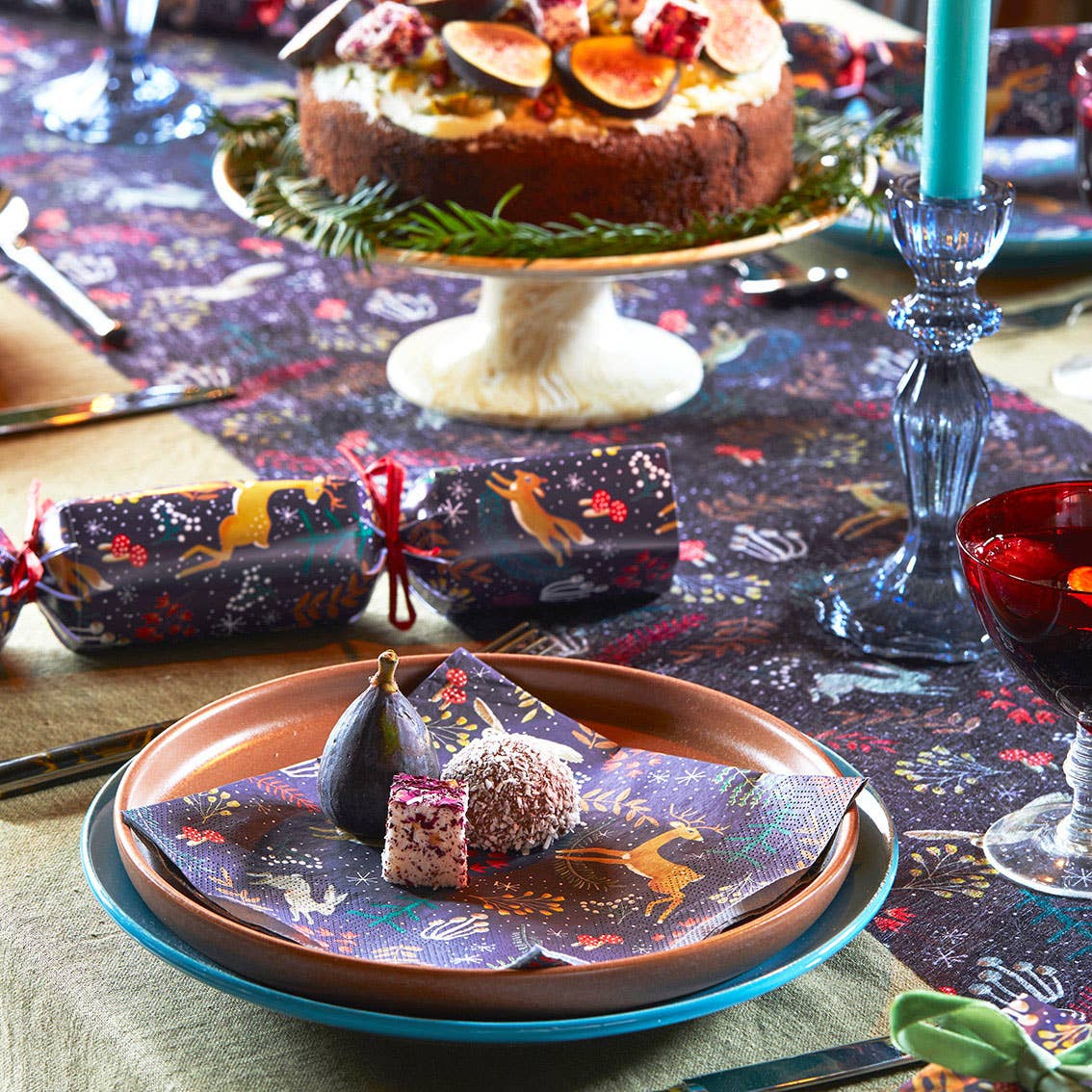 Talking Tables UK – wholesale Table runner – Twilight Dark Blue Christmas Table Runner | 2m |5