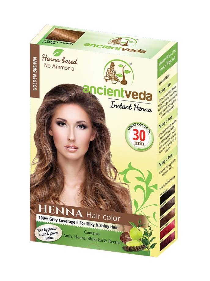 Ancient Veda Golden Brown Henna Hair Dye (60 gms) for wholesale by Ancientveda
