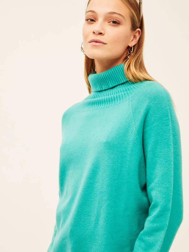 Havgrøn rund hals Almindelig trøje for engroshandel hos XANTIK