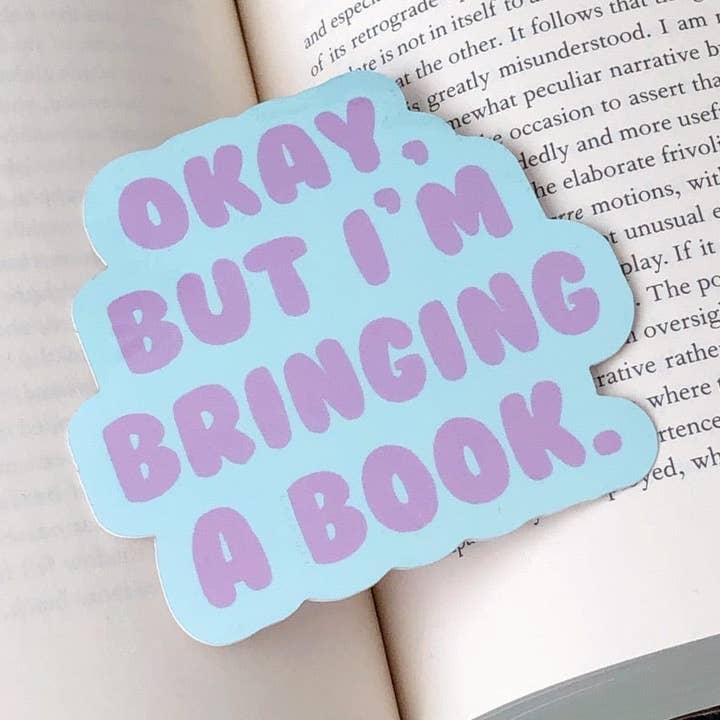 Teal and Purple Bringing My Book Sticker for wholesale by My Secret Copy