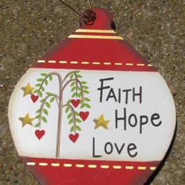 Christmas ornament wd852 - Faith Hope Love wood ornament for wholesale by Nannie and B's Crafts
