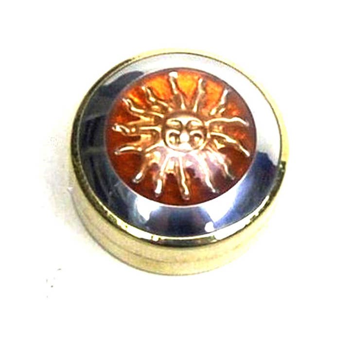 Solid Brass Sun Pill Box Case - Portable Pills Storage - Con for wholesale by India Overseas Trading Corporation