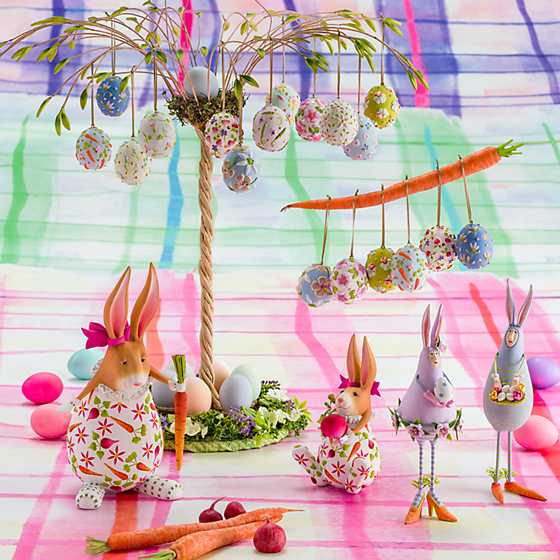 Patience Brewster by MacKenzie-Childs - Wholesale Decorative Tabletop Object - Patience Brewster Bright Floral Eggs, Set of 6