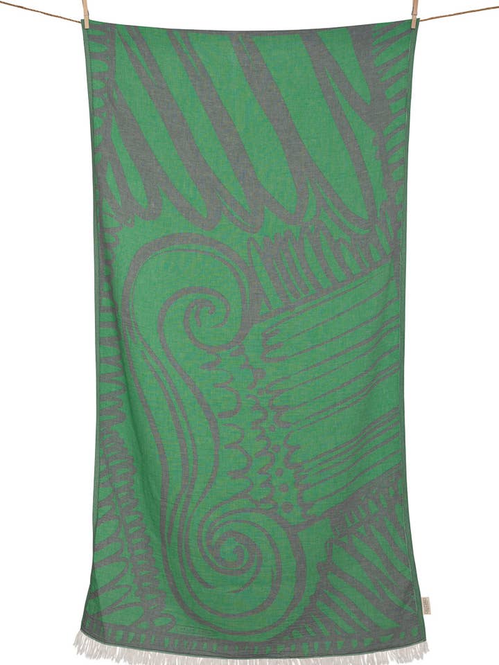 STRANDHÅNDKLÆDE KIONAS LIME & ANTHRAX for engroshandel hos AELIA ANNA