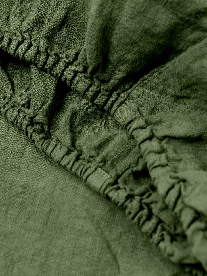Green Linen Fitted Sheet for wholesale by Sauths