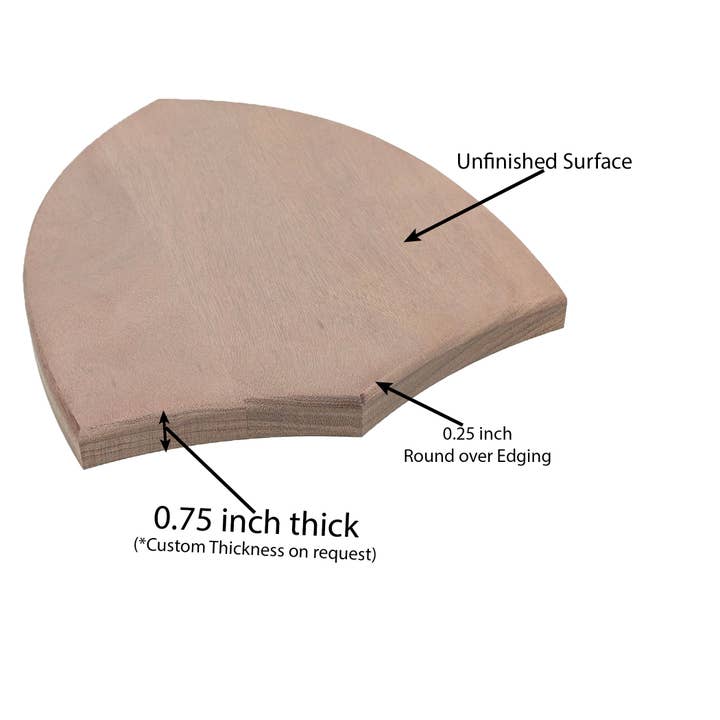 Wild Woodworker - Vente Plaque murale - Plaque Santos en acajou — Bouclier inachevé avec bordure arrondie de 0,25 pouce2