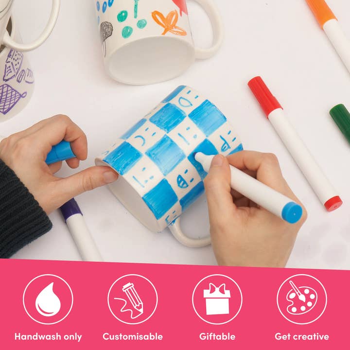 The Twiddlers – wholesale Coffee mug – 11 pcs Design Your Own Mug Set with Colouring Pens, Perfect