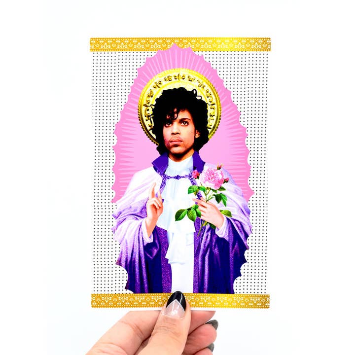 Prince Prayer Candle Vinyl Sticker for wholesale by Five15 Creative