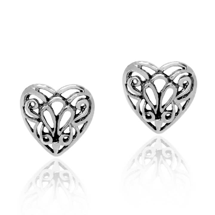 Boucles d'oreilles cœur pour la vente par Unaloe