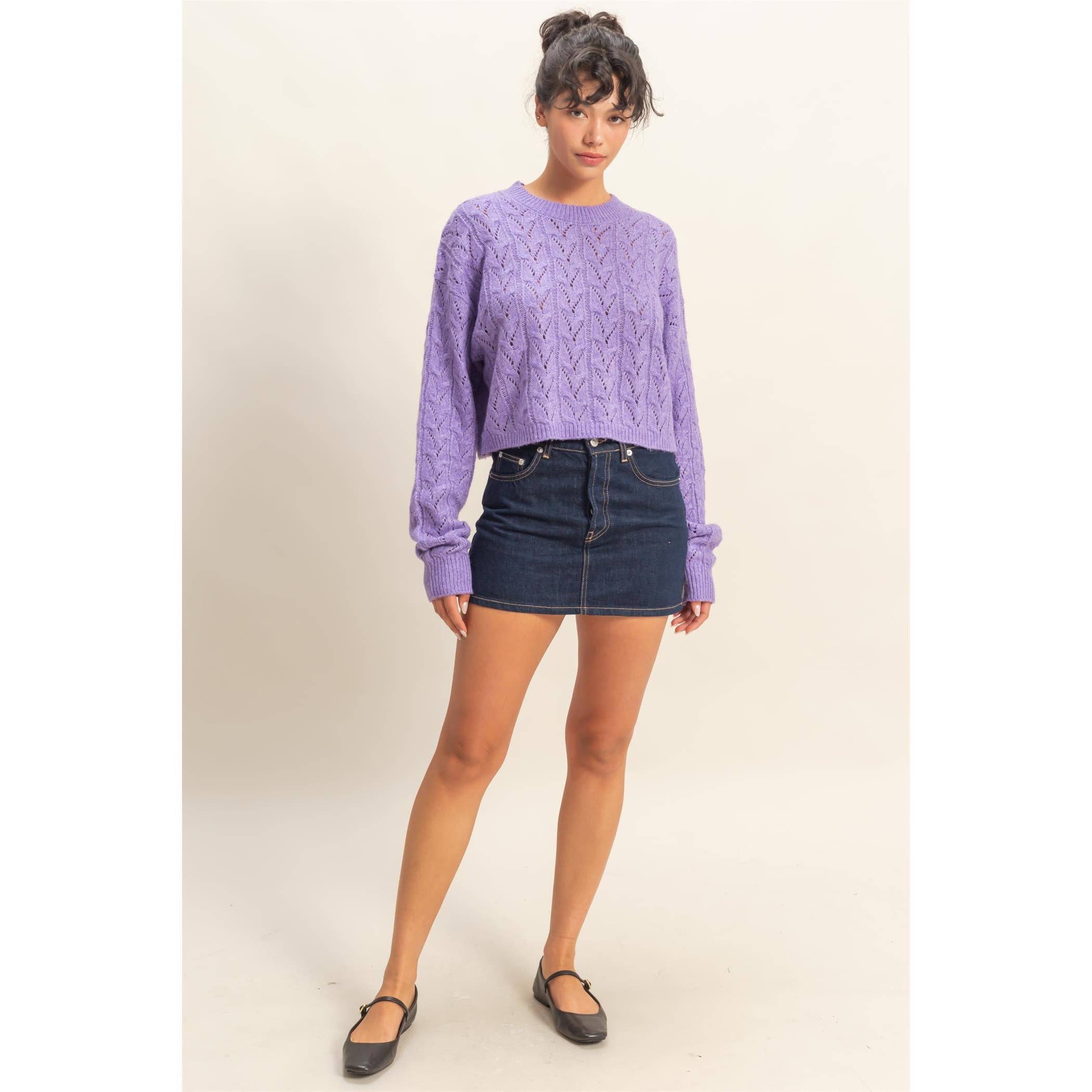 HYFVE - Wholesale Knit Sweater - Women's - Cropped Cable Knit Sweater9