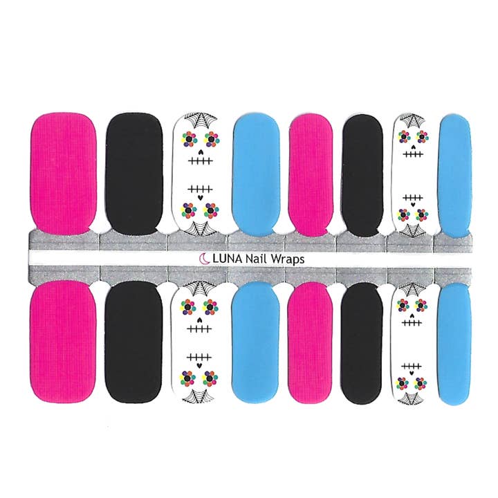 DÃa de Muertos Day of the Dead Halloween Nail Wraps for wholesale by LUNA Nail Wraps