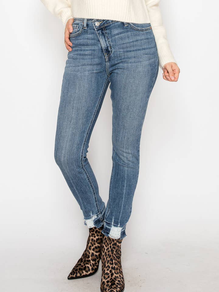 JEANS AJUSTADOS CRUZADOS DE TALLE ALTO para venta al por mayor de ARTEMIS VINTAGE