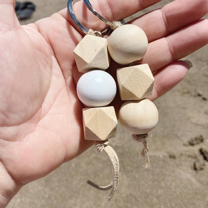 Simply Styled Art - Wholesale Keychain - Women's - Boho Wood Bead Geometric Keychain14