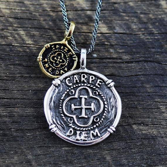 Carpe Diem Jewellery - Wholesale Pendant/Charm Necklace - Mens Sterling Silver Coin Pendant Necklace1