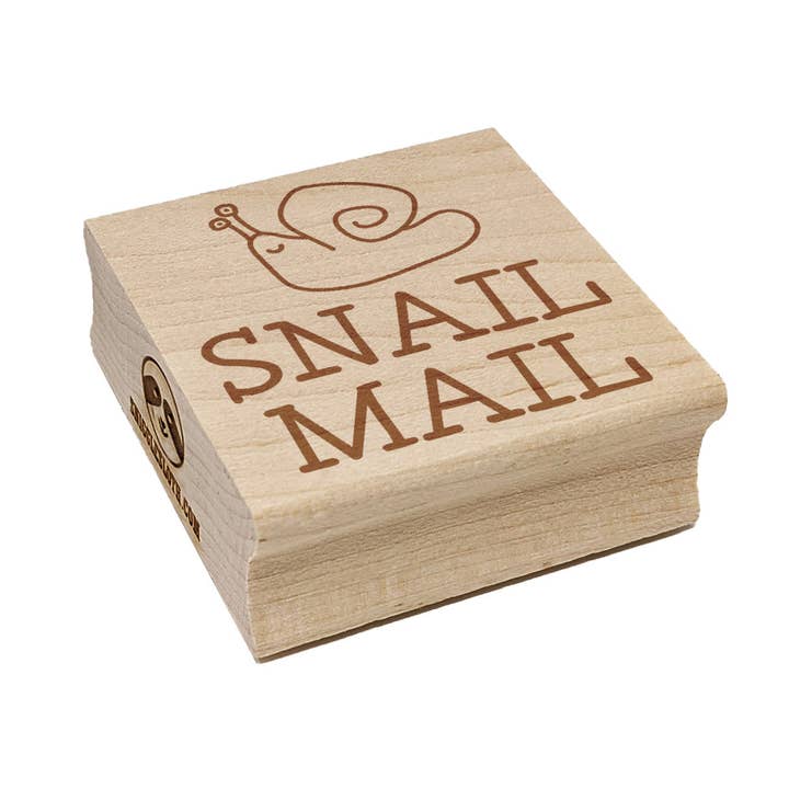 Snail Mail Cute Doodle Square Rubber Stamp for Stamping Crafting for wholesale by Sniggle Sloth