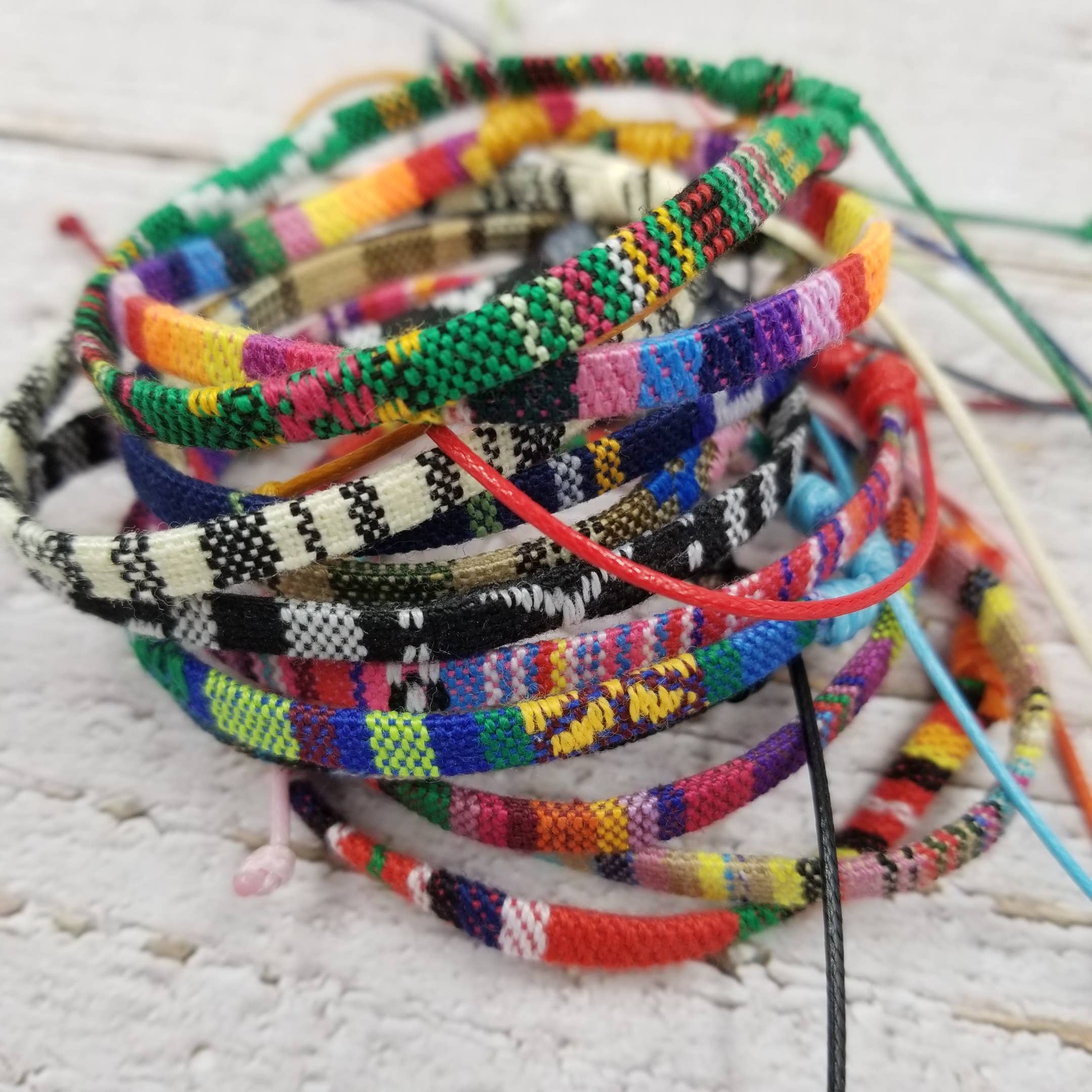 Treasure Wholesale - Wholesale Woven/Braided Bracelet - Brazilian Iwa Friendship Bracelet -Set Of 121