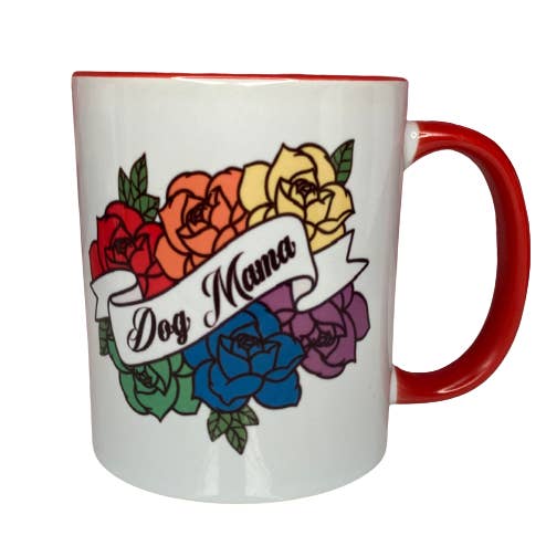 RAINBOW ROSES ~ DOG MAMA Mug for wholesale by Cutie Pawtootie