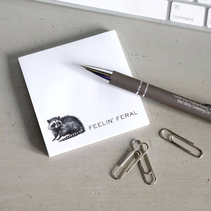 Bad Betty Greeting Co. - Vente Notes autocollantes/post-it - Feelin' Feral - Bloc-notes autocollant drôle et sarcastique1
