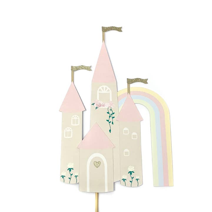 Pink Princess Castle Cake Topper Decoration for wholesale by Dooielou
