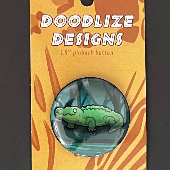Crocodile Button for wholesale by Rextooth Studios