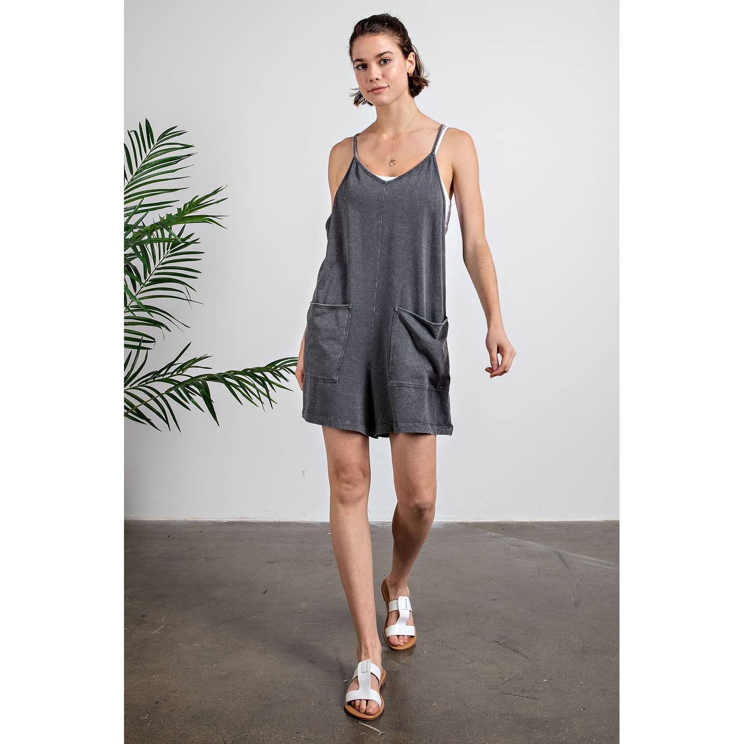 Rae Mode - Wholesale Romper - Women's - MINERAL WASHED COTTON POLY ROMPER23