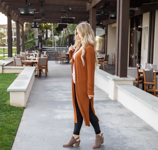 Tickled Teal - Wholesale Cardigan - Women's - Split Hem Duster Cardigan15