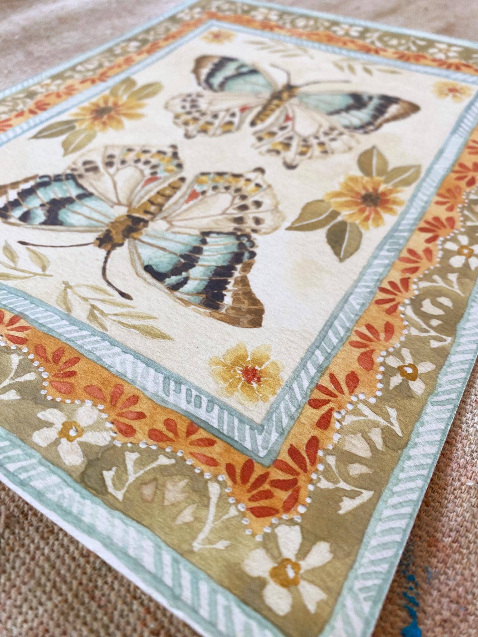 Lindsey Wells Art - Wholesale Art Print - Mirrored Butterflies Art Print1