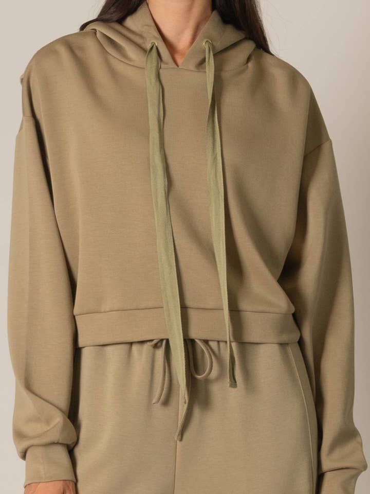 P. CILL - Wholesale Hoodie - Women's - P. CILL Butter Modal Cropped Hoodie Top