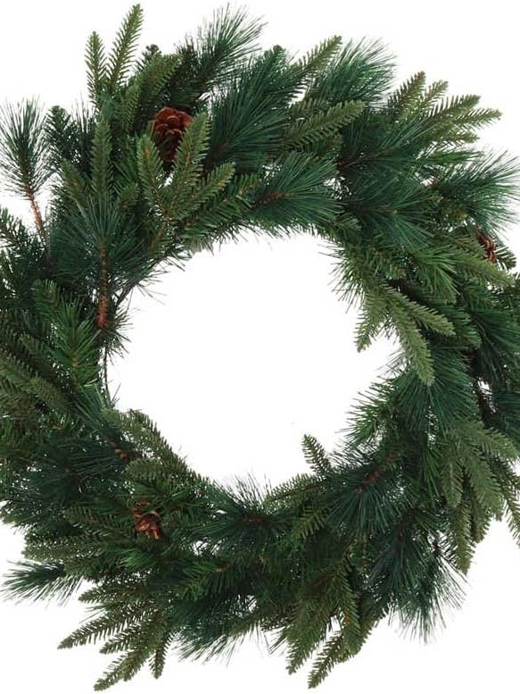 4PC 24" Angel Pine Wreath with Cone for wholesale by Larksilk