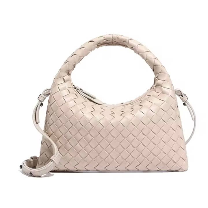 Chloe Woven Grab Bag- Cloud Cream for wholesale by Nat + Liv