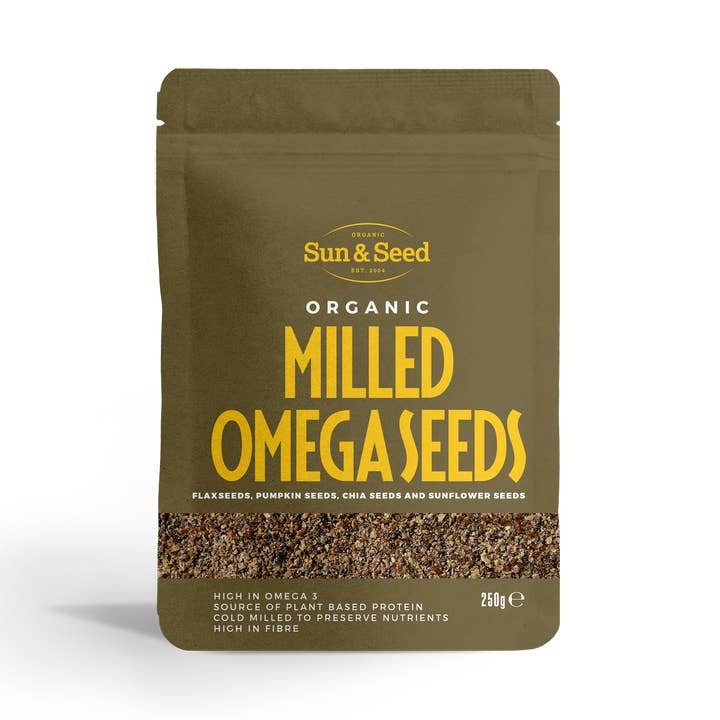 Semi Omega Macinati Crudi Biologici 250g per la vendita all'ingrosso da parte di Sun & Seed