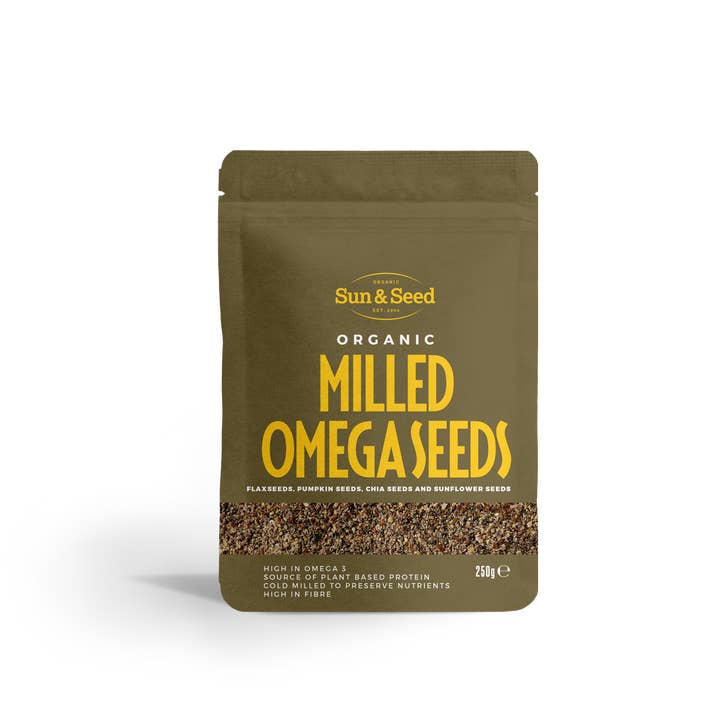 Semi Omega Macinati Crudi Biologici 250g per la vendita all'ingrosso da parte di Sun & Seed