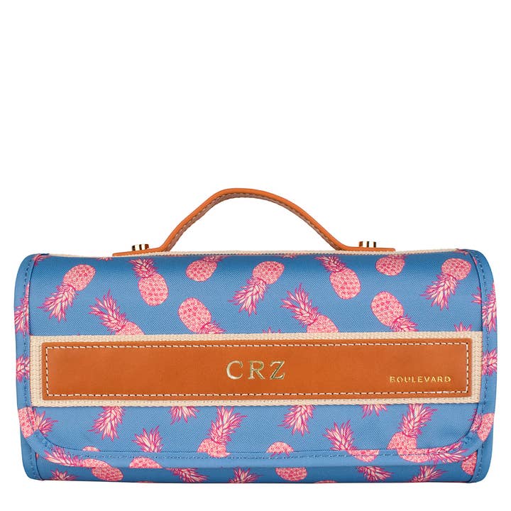 Boulevard - Wholesale Toiletry Bag - Women's - "Delilah" Pineapple Toiletry Roll (Personalizable)