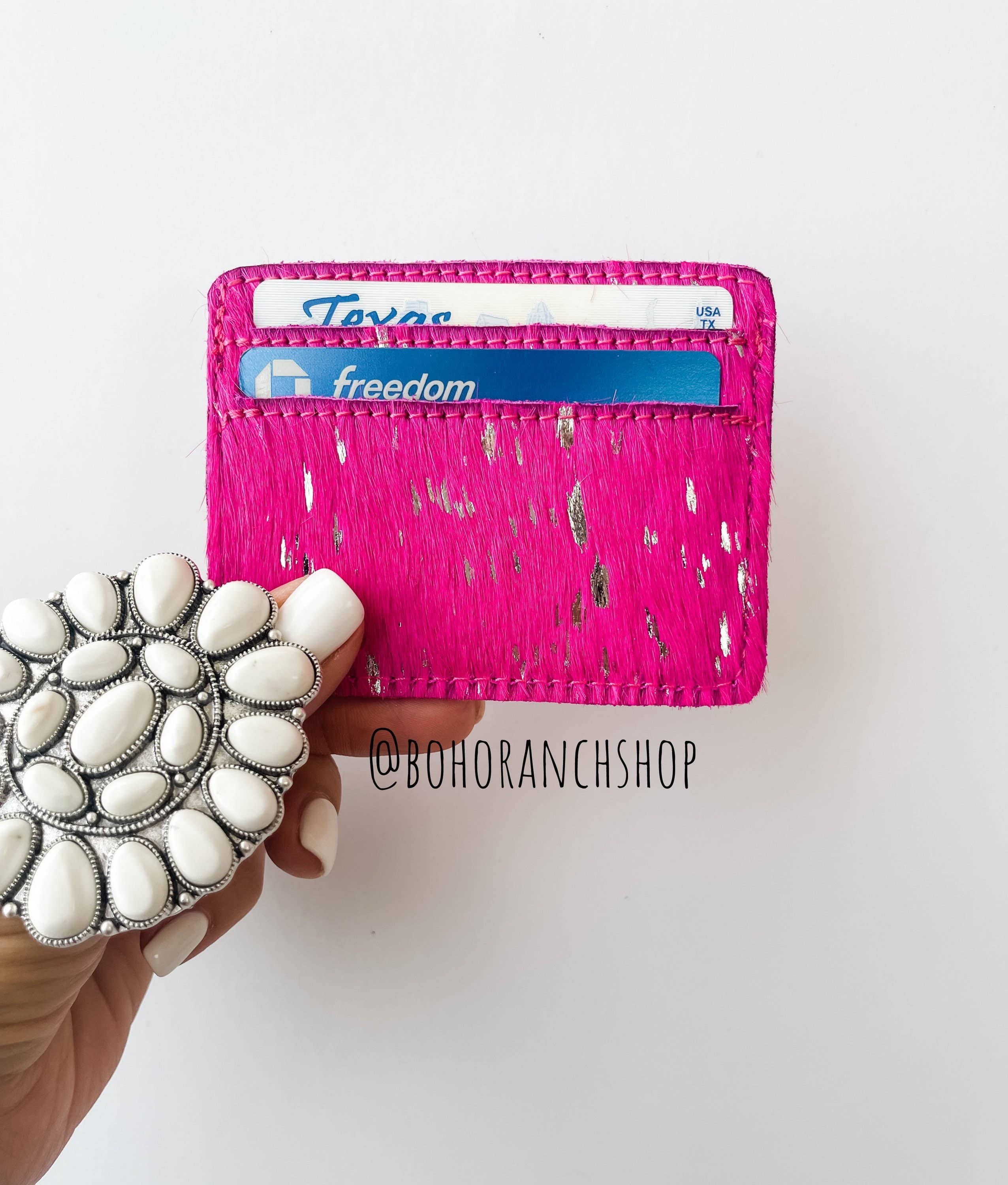 Boho Ranch Shop - Wholesale Card Holder - Women's - Western Cowhide Credit Card Holder - Money holder6