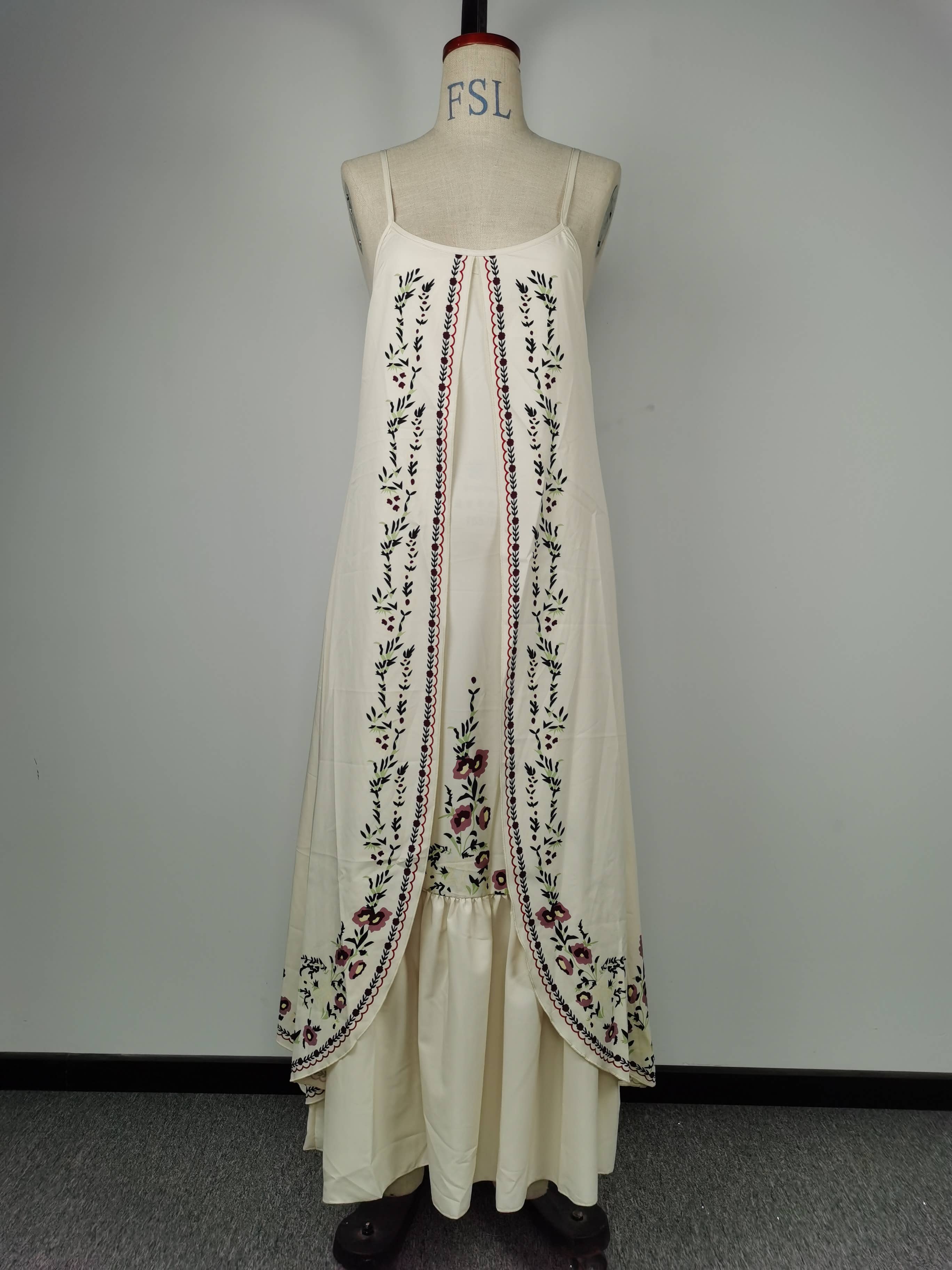 Rosa Clothing - Wholesale Dress - Women's - chic vibe beach resort thin straps floral maxi dress6