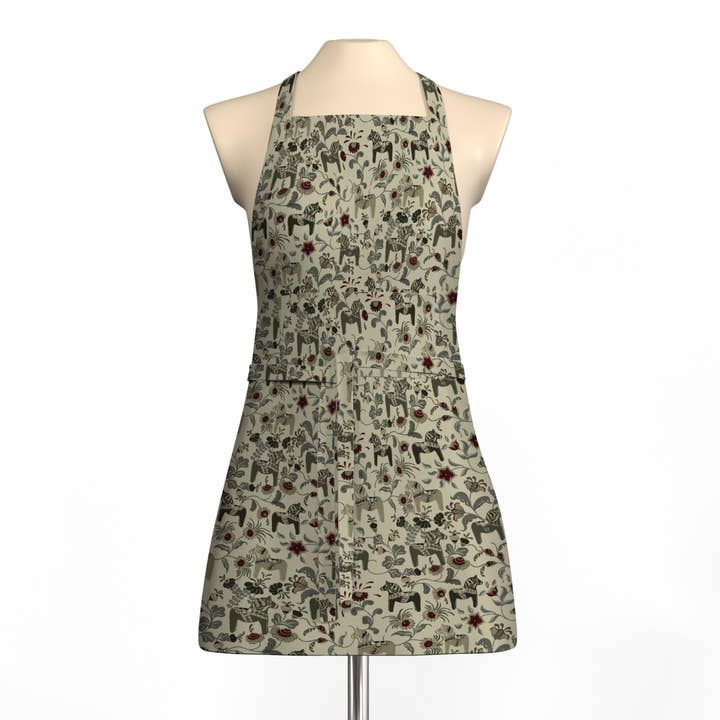 Leksand Mini (Culla) Green Apron With Pocket for wholesale by Arvidssons Textil