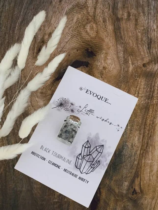 'Little Wishes' Crystal Burkar - Svart Turmalin för wholesale av Evoque Gifts & Homewares