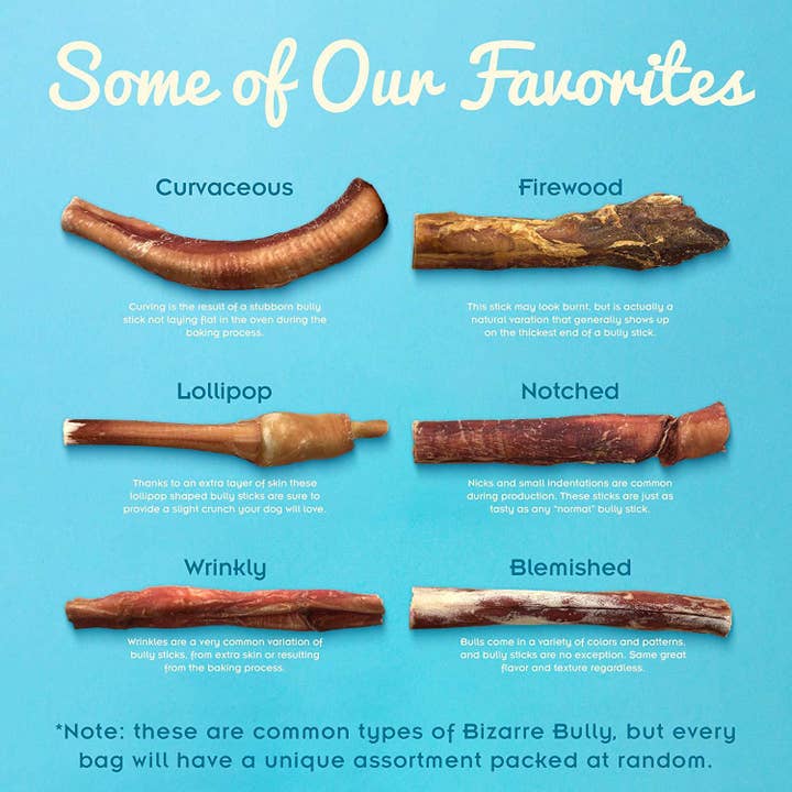 Pawstruck - Wholesale Pet Treats - Dog - Bizarre Bully Stick Bargain Bag