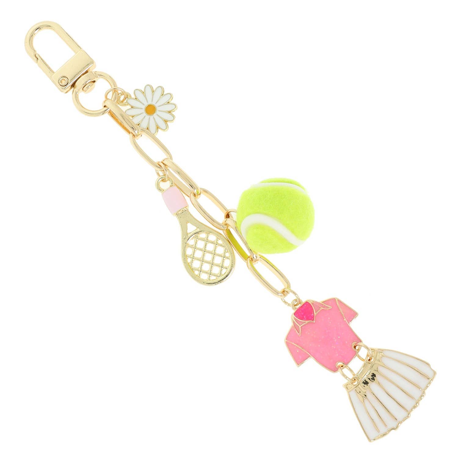 G Tennis Theme Bag Charm Keychain K18278 for wholesale on Faire1