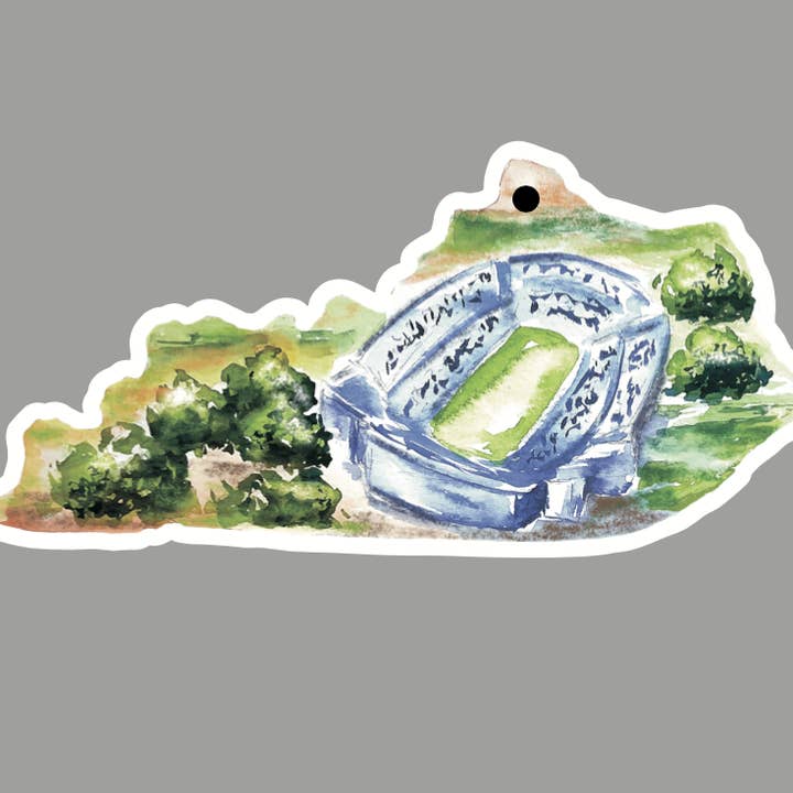 Kentucky Shape Football Wood Christmas Ornament for wholesale by Barrel Down South